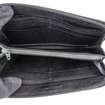 Prada Black Saffiano Leather Triangle Zip Around Wallet - vintageandkickz