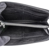 Prada Black Saffiano Leather Triangle Zip Around Wallet - vintageandkickz