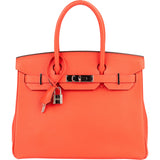 Hermès Coral Epsom Leather Birkin 30 Handbag - vintageandkickz