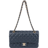 Chanel Quilted Caviar Leather Medium Double Flap Shoulder Bag