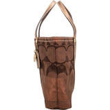 Coach Monogram Signature Stripe Lurex Glam Small Tote Handbag
