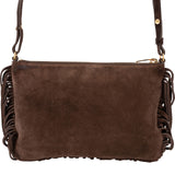 Yves Saint Laurent Brown Suede Fringe Crossbody Bag