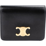 Celine Black Leather Triomphe Wallet