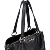 Miu Miu Grained Leather Vitello Daino Tote Shoulder Bag