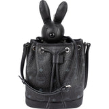 MCM Monogram Visetos Rabbit Drawstring Small Bucket Crossbody Bag