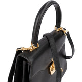 Gucci Black Grained Leather Padlock Top Handle Handbag