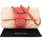 Chanel Quilted Bicolor Caviar Leather Single Flap Shoulder Bag