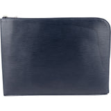 Louis Vuitton Blue Epi Leather Pochette Jour Laptop Clutch