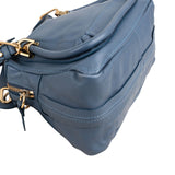 Chloé Blue Grained Leather Small Paraty Shoulder Handbag