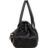 Prada Black Leather Cervo Lux Dragon Satchel Handbag