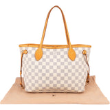 [🔄️B08 / F26] Louis Vuitton Monogram Damier Azur Canvas Neverfull MM Shoulder Bag - vintageandkickz