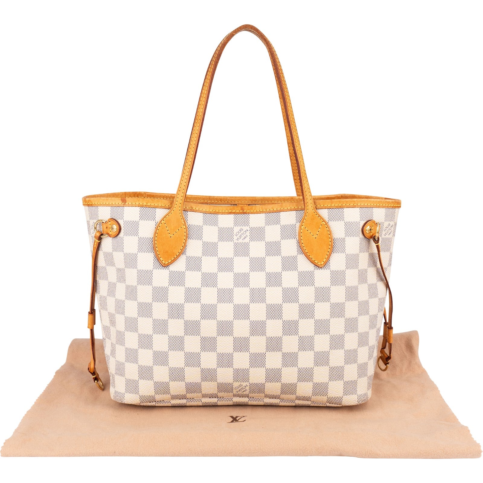 [🔄️B08 / F26] Louis Vuitton Monogram Damier Azur Canvas Neverfull MM Shoulder Bag - vintageandkickz