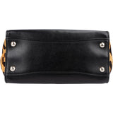 Prada Calf Leather Animal Hair Bibliothèque Handbag