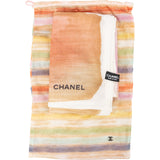 Chanel Multicolor Aquarell Watercolor Cotton Schal Scarf