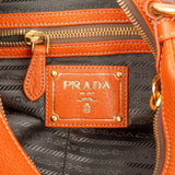 Prada Orange Vitello Daino Leather Hobo Shoulder Bag