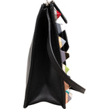 Fendi Black Leather Rainbow Studded Crossbody Bag