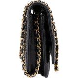 Chanel Quilted Caviar Leather Wallet On Chain Crossbody Bag