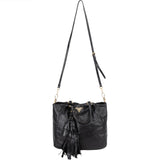 Prada Vitello Daino Leather Leather Tassel Tote Shoulder Bag