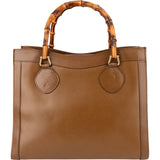 Gucci Brown Leather Bamboo Top Handle Handbag