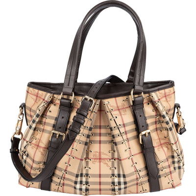 Burberry Haymarket Check Laced Lowry Northfield Shoulder Bag