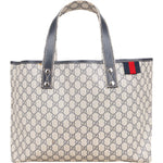 [🔄️B20 / F25] Gucci Supreme Monogram GG Plus Canvas Web Tote Shoulder Bag - vintageandkickz