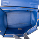 Celine Blue Suede & Grained Calfskin Trapeze Handbag