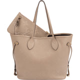 Louis Vuitton Taupe Monogram Empreinte Leather Neverfull MM Shoulder Bag
