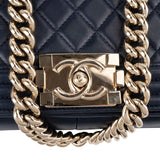 Chanel Quilted Lambskin Boy Single Flap Crossbody Bag