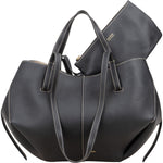 Polène Grained Leather Cyme Tote Handbag - vintageandkickz