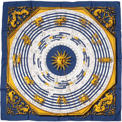 Hermès Dies et Hore Astrologie Silk 90 Scarf Tuch