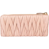 Miu Miu Matelassé Nappa Leather Horizontal Zip Around Wallet