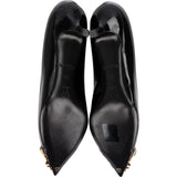 Louis Vuitton Black Patent Leather Studded Cap Toe Kitten Heel Pumps (35)