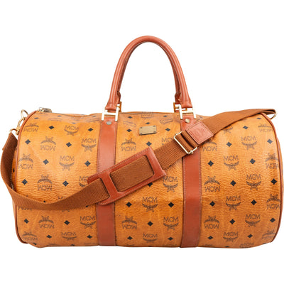 MCM Monogram Visetos Boston 50 Travel Bag