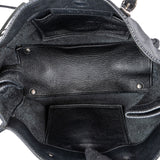 Balenciaga Black Grained Leather Small City Side Zip Tote Handbag
