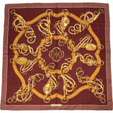 Hermès Mors et Gourmettes Silk Carre 90 Scarf Tuch