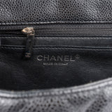 Chanel Quilted Caviar Leather Palladium Jumbo Single Flap Crossbody Bag