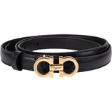 Salvatore Ferragamo Black Leather Gancini Belt (80)