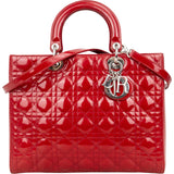Christian Dior Quilted Patent Leather Lady Dior Handbag