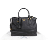 Prada Black Vitello Daino Leather Tote Handbag