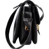 Celine Black Boxcalf Triomphe Shoulder Bag