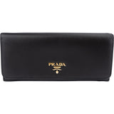 Prada Black Saffiano Leather Continental Wallet
