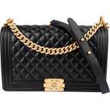 Chanel Quilted Lambskin Single Flap Boy Crossbody Bag