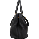 Prada Black Vitello Daino Leather Large Tote Handbag