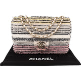 Chanel Sequin Multicolor Striped Small Single Flap Crossbody Bag