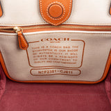 Coach Beige Canvas Embroidered Horse Carriage Reese Tote 28 Handbag