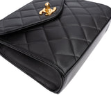 Chanel Quilted Lambskin 24K Gold Single Flap Crossbody Bag