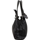 Miu Miu Black Grained Leather Knot Shoulder Bag
