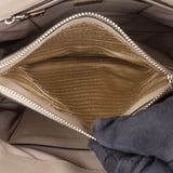 Prada Grey Saffiano Leather Turnlock Double Handbag