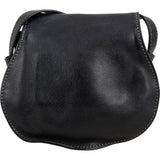 Chloé Black Leather Marcie Small Saddle Crossbody Bag