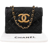 Chanel Quilted Lambskin CC Envelope Small 24K Gold Single Flap Crossbody Bag